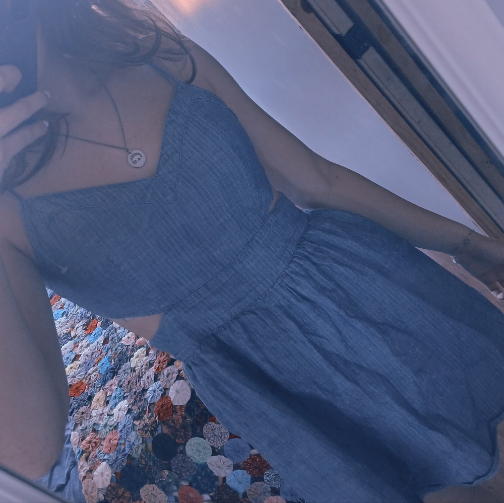 Abercrombie & Fitch Blue Mini Dress Sz Med Cutout Sides